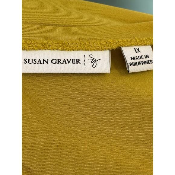 Susan Graver liquid knit tunic, 1X, staple, neutral, capsule, minimalist, staple - Picture 4 of 5
